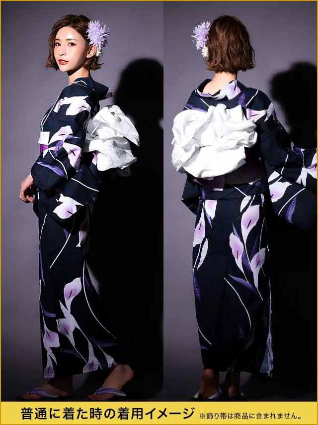 ≪会場スグ≫【販売】【極上花魁】妖艶菖蒲・豪華浴衣フルセット（浴衣・帯2種・肌襦袢・下駄）