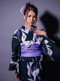 ≪会場スグ≫【販売】粋美な菖蒲・シック浴衣フルセット（浴衣・平帯・下駄）