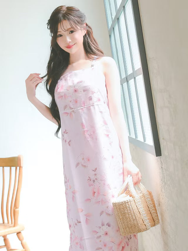 ≪会場スグ≫【販売】着付け簡単！2wayワンピース浴衣・ダスティピンク（浴衣(羽織)・ワンピース・兵児帯・下駄）