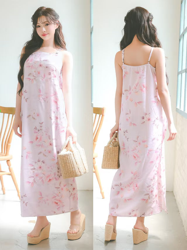 ≪会場スグ≫【販売】着付け簡単！2wayワンピース浴衣・ダスティピンク（浴衣(羽織)・ワンピース・兵児帯・下駄）