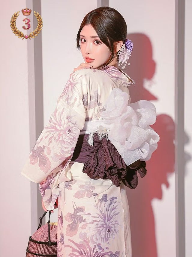 ≪会場スグ≫【販売】涼やか乱菊・ネオ古典浴衣フルセット（浴衣・兵児帯・下駄）_真駒内セキスイハイムスタジアムにて着付け